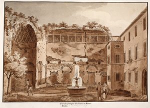 View of the Temple of Venus and Rome, ruins, 1833 by Agostino Tofanelli